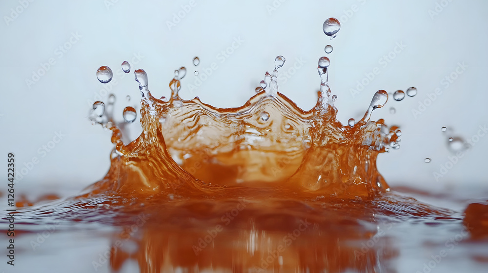 Fototapete vibrant orange water splash and droplets liquid motion design dynamic and creative abstract water sp