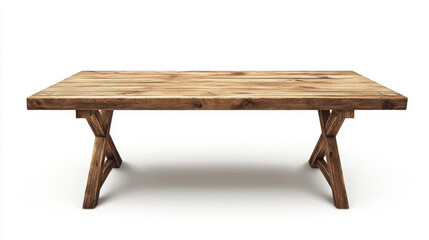 Wooden table top with aged surface, realistic vector illustration. Vintage dining table made of darkened wood, realistic plank texture. Empty desk top isolated on white wall.