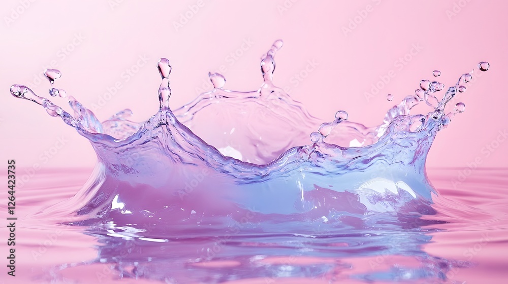 Poster vibrant water splash with captivating color interplay showcasing fluid dynamics and natural beauty i
