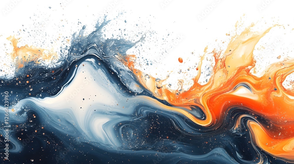Aufkleber visually striking abstract artwork capturing the captivating eruption of fiery vibrant liquid chaos 