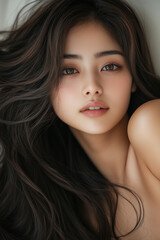 Naklejka premium 美しさ, 顔, モデル, 笑う, ファッション, 人々, 髪の毛, 笑みを浮かべている, 人, ブルネット, シティ, アウトドア, 通り, ライフスタイル, 淑女, 1, 頭, ハピネス, 化粧,女, 美しさ, 髪の毛, モデル, ファッション, 顔, うっとりさせる魅力, 化粧, 人, ドレス, ブルネット, 肌, 唇, 化粧, 淑女, 目, 暗い, 黒, ふしだらな, スタジオ, 好色