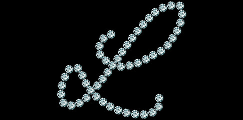 Silver Rhinestone Diamonds Alphabet Letter L Luxury Text Design Vector Illustration.	
