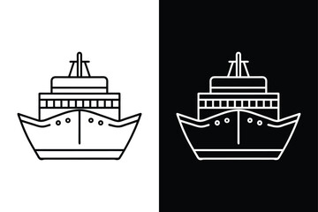 Obraz premium Line Art Ship Icon Sleek & Modern Look