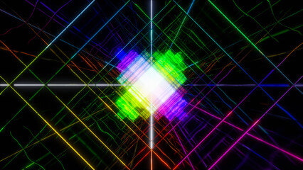 Brightly coloured three dimensional abstract as a background.
