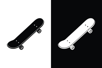 Skateboard Icon Crisp Silhouette Art