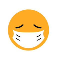 Obraz premium sick face emoticon