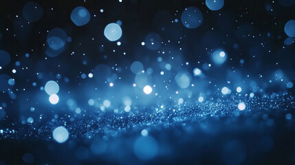 Glint and glare optical effects collection - bright blue luminous starbursts with radiant beams on dark background. Shimmering neon sparkles with lens flares, circular halos and bright bling.