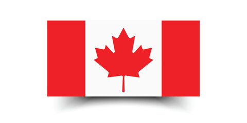 Canada flag. Flag of Canada. The official ratio. Flag icon. Standard color. Standard size. A rectangular flag. Computer illustration. Digital illustration. Vector illustration.