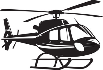 A simple helicopter silhouettes vector style with white background