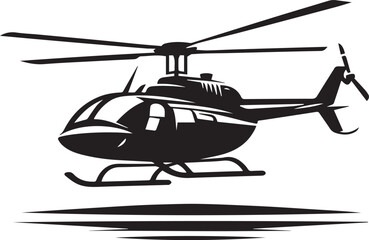 A simple helicopter silhouettes vector style with white background
