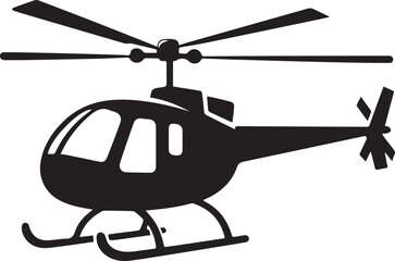 A simple helicopter silhouettes vector style with white background
