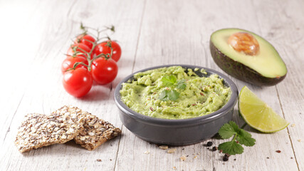 homemade  Guacamole with Bread Toast