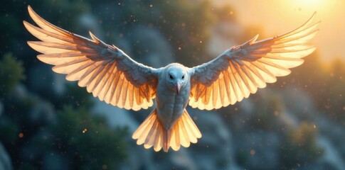 Obraz premium Wings in mid-air with gentle motion, nature, air, motion