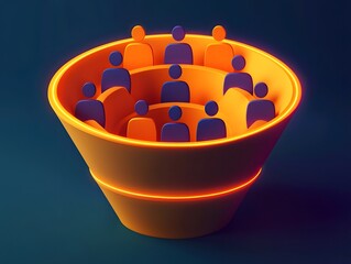 Glowing Talent Pipeline Funneling Top Candidates into Dynamic Organization