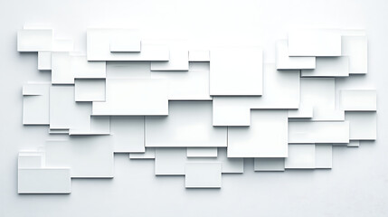 Abstract Composition with White Rectangular Blocks on Subtle Background Layout Design