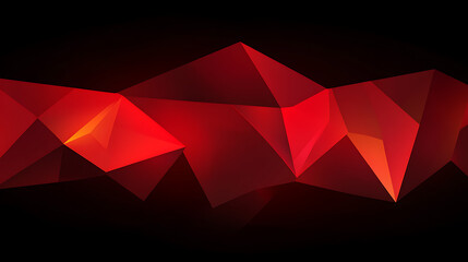 Abstract Geometric Red Polygon Shape on Black Background Modern Design Visual Graphic Art Creation