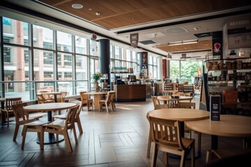 Fototapeta premium Restaurant cafeteria furniture table.