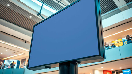 Fototapeta premium Blank Digital Display Billboard in a Modern Shopping Center Interior