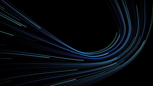 High speed blue line abstract technology background digital fiber hi tech concept. speed light line motion blur on dark background, data transfer simulation.