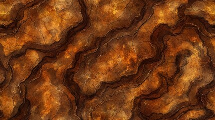 Obraz premium Ultra-realistic seamless soil texture, cracked earth waves under soft golden light.