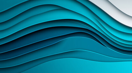 Abstract Layers of Waves in Shades of Blue and White Creating a Sense of Depth and Flow