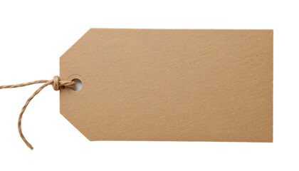 Brown kraft paper tag with twine, perfect for gift wrapping, labeling, crafting.