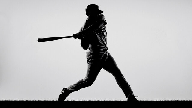 Baseball Player Catching Pose Silhouette 