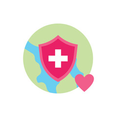 Obraz premium World Health Day Vector Illustration on April 7th with Earth and Medical Equipment for the Importance of Healthy and Lifestyle. Icon Health. Earth Illustration. World Health Day Sticker. Medical. Aid.