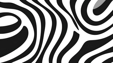 Abstract Wavy Stripes Pattern Background Design in Black and White Striking Graphic Illustration