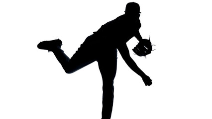 Baseball Player Catching Pose Silhouette 