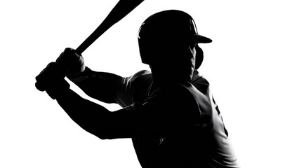 Baseball Player Catching Pose Silhouette 