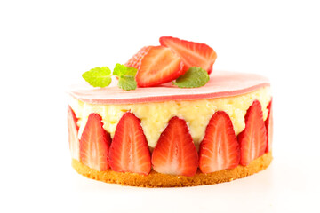  Delicious Strawberry Shortcake isolated on white background