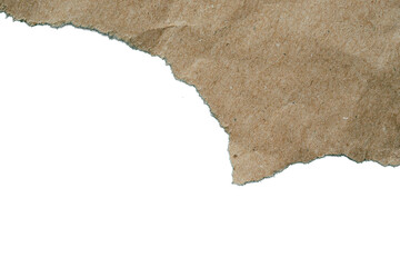 torn paper with space. Torn brown paper on a transparent background