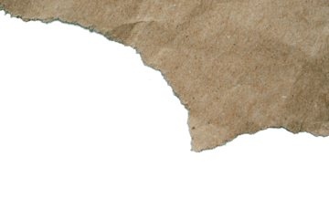 torn paper with space. Torn brown paper on a transparent background
