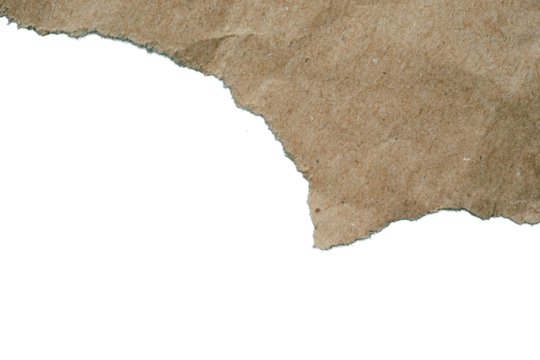 torn paper with space. Torn brown paper on a transparent background