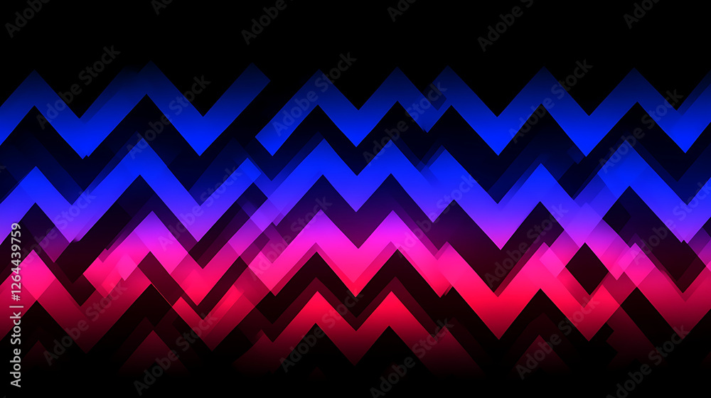 Poster abstract zigzag pattern with gradient color transitions creates striking visual composition