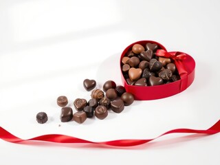 Obraz premium Heart Shaped Box of Assorted Chocolate Candies