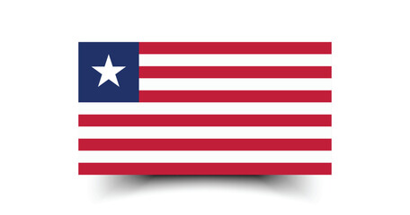 Naklejka premium Liberia flag official colors and proportion digital vector illustration