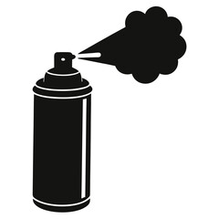 silhouette vector of aerosol spray can with mist