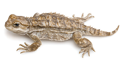 Naklejka premium Armored Thorny Dragon Lizard with Spikes and Scales in a Detailed Studio Image Reptile Close-Up