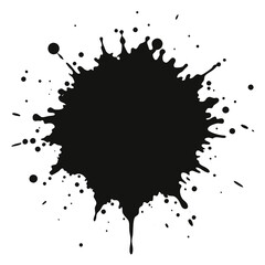 Fototapeta premium silhouette of artistic ink splash with rough edges
