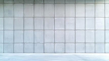Bright White Concrete Block Wall With Grid Pattern