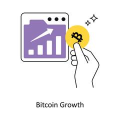 Bitcoin Growth Concept vector illustration.  isolated on white Background.