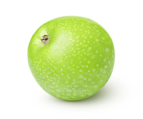Green gaanny smith apple on white