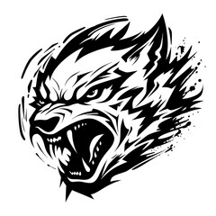 Fototapeta premium Wolves creativity monochrome cartoon.