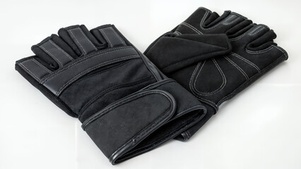 Naklejka premium black leather gloves