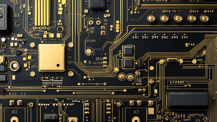 Elegant Minimalist AI Chipboard Featuring Intricate Gold Patterns for Modern Innovation