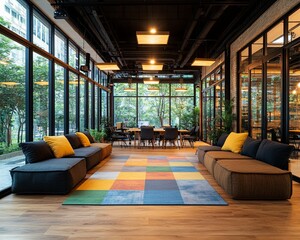 large office white wall head office Modern Large Office with Collaborative Workspaces