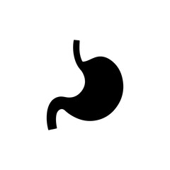 Black Healthy stomach silhouette vector illustration on white background