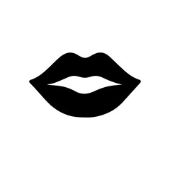 Black Women lips silhouette vector illustration on white background